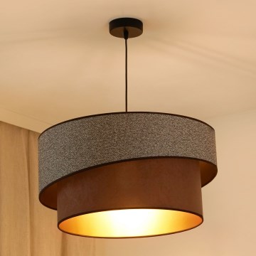 Brilagi - Kattokruunu johdossa VEGAS SHINE 1xE27/15W/230V halkaisija 50 cm harmaa/ruskea