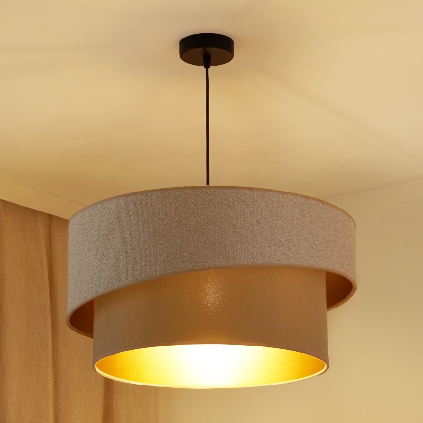 Brilagi - Kattokruunu johdossa VEGAS SHINE 1xE27/15W/230V halkaisija 50 cm kerma/beige