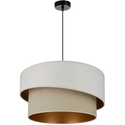 Brilagi - Kattokruunu johdossa VEGAS SHINE 1xE27/15W/230V halkaisija 50 cm kerma/beige