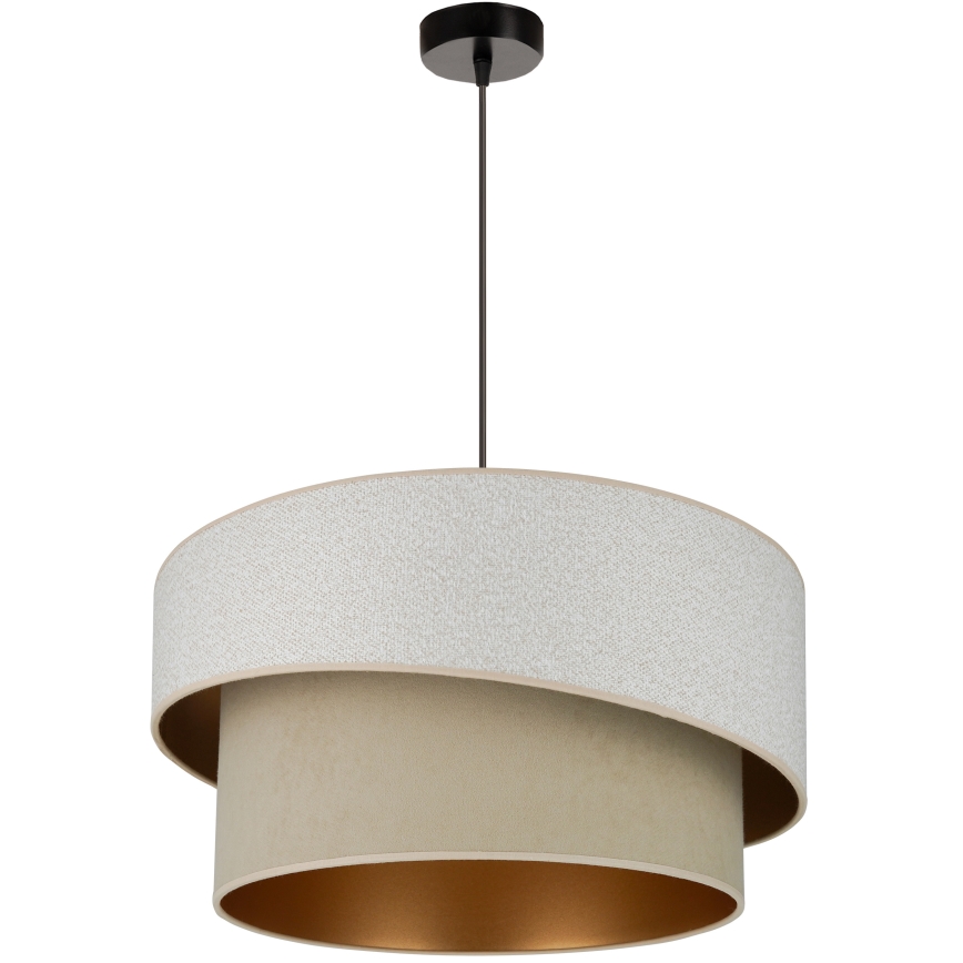 Brilagi - Kattokruunu johdossa VEGAS SHINE 1xE27/15W/230V halkaisija 50 cm kerma/beige