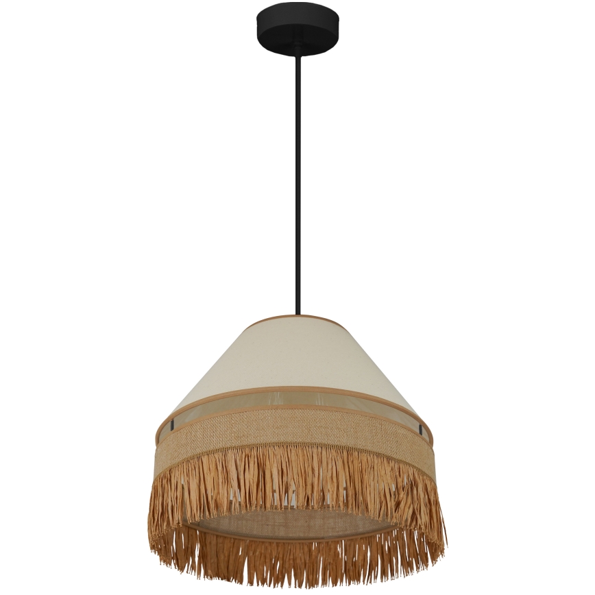 Brilagi - Kattokruunu johdossa WINNETOU AVIGNION 1xE27/15W/230V halkaisija 35 cm ruskea/kerma