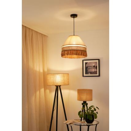 Brilagi - Kattokruunu johdossa WINNETOU AVIGNION 1xE27/15W/230V halkaisija 35 cm ruskea/kerma
