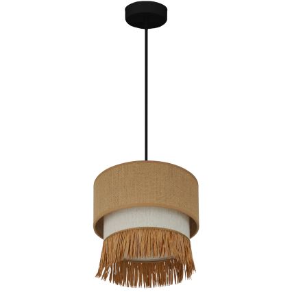Brilagi - Kattokruunu johdossa WINNETOU BOHO 1xE27/15W/230V halkaisija 25 cm ruskea/kerma