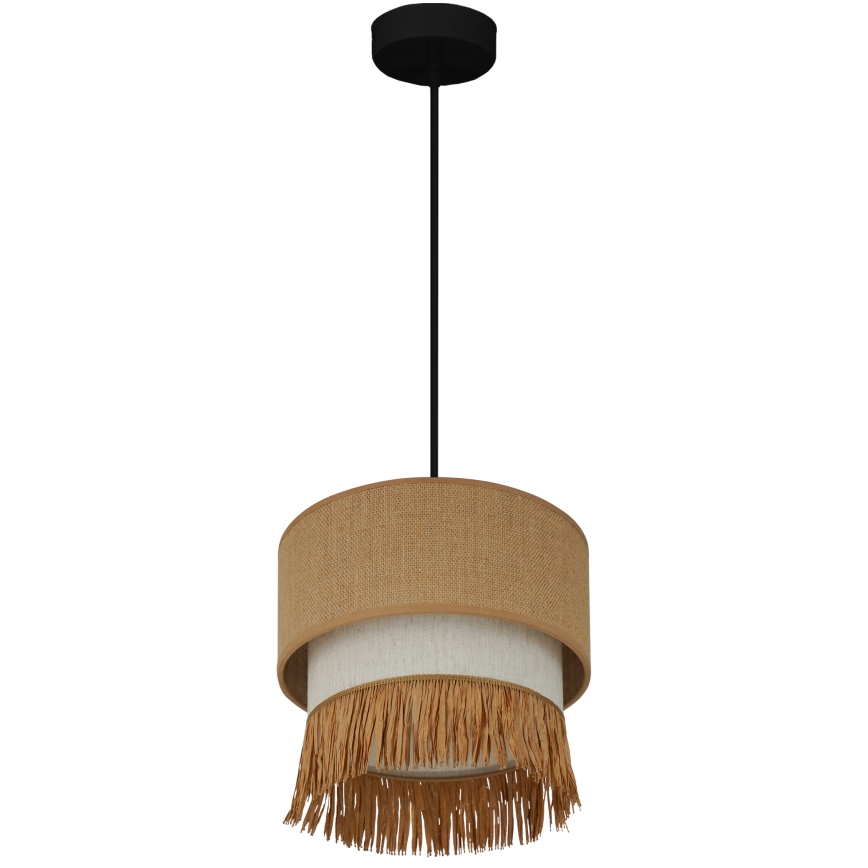 Brilagi - Kattokruunu johdossa WINNETOU BOHO 1xE27/15W/230V halkaisija 25 cm ruskea/kerma