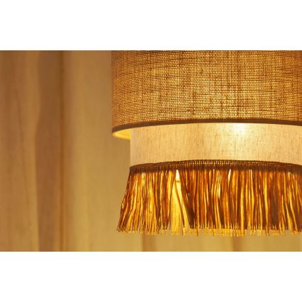 Brilagi - Kattokruunu johdossa WINNETOU BOHO 1xE27/15W/230V halkaisija 25 cm ruskea/kerma
