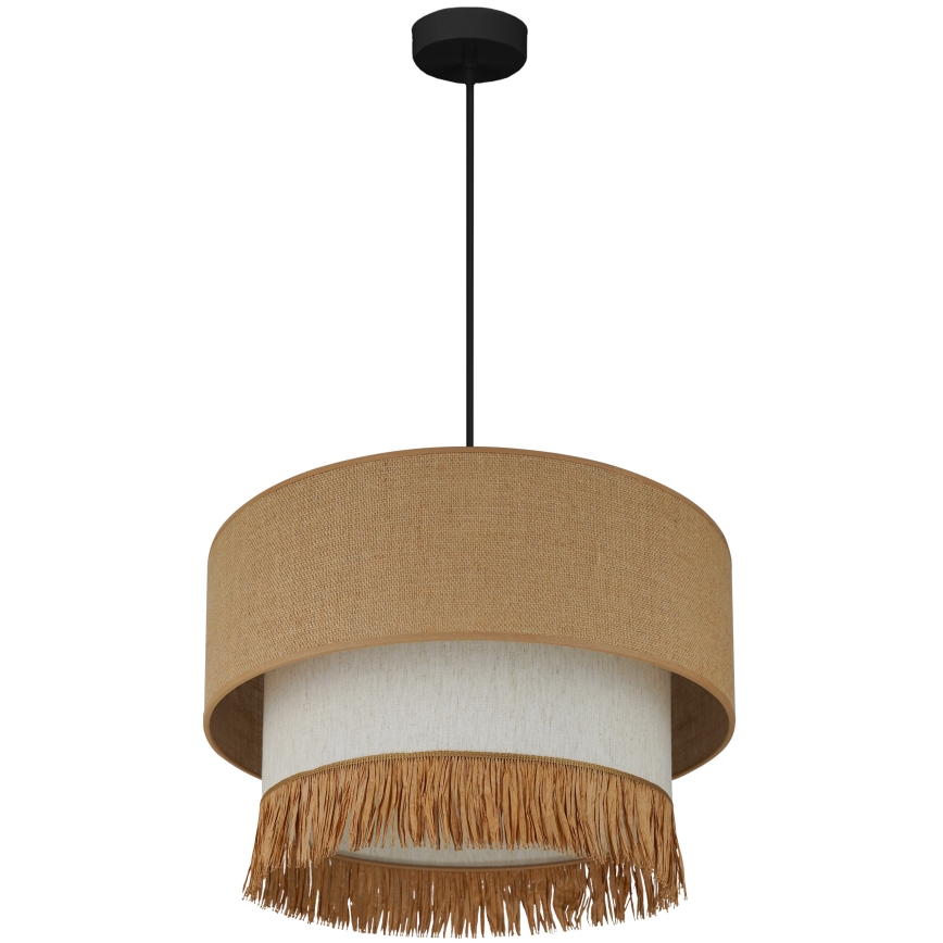 Brilagi - Kattokruunu johdossa WINNETOU BOHO 1xE27/15W/230V halkaisija 45 cm ruskea/kerma