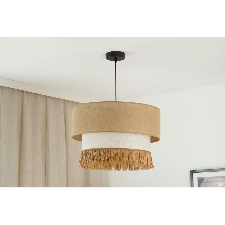 Brilagi - Kattokruunu johdossa WINNETOU BOHO 1xE27/15W/230V halkaisija 45 cm ruskea/kerma