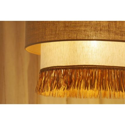 Brilagi - Kattokruunu johdossa WINNETOU BOHO 1xE27/15W/230V halkaisija 45 cm ruskea/kerma
