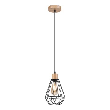 Brilagi - Kattokruunu johdossa WOODY BASKET 1xE27/60W/230V tammi