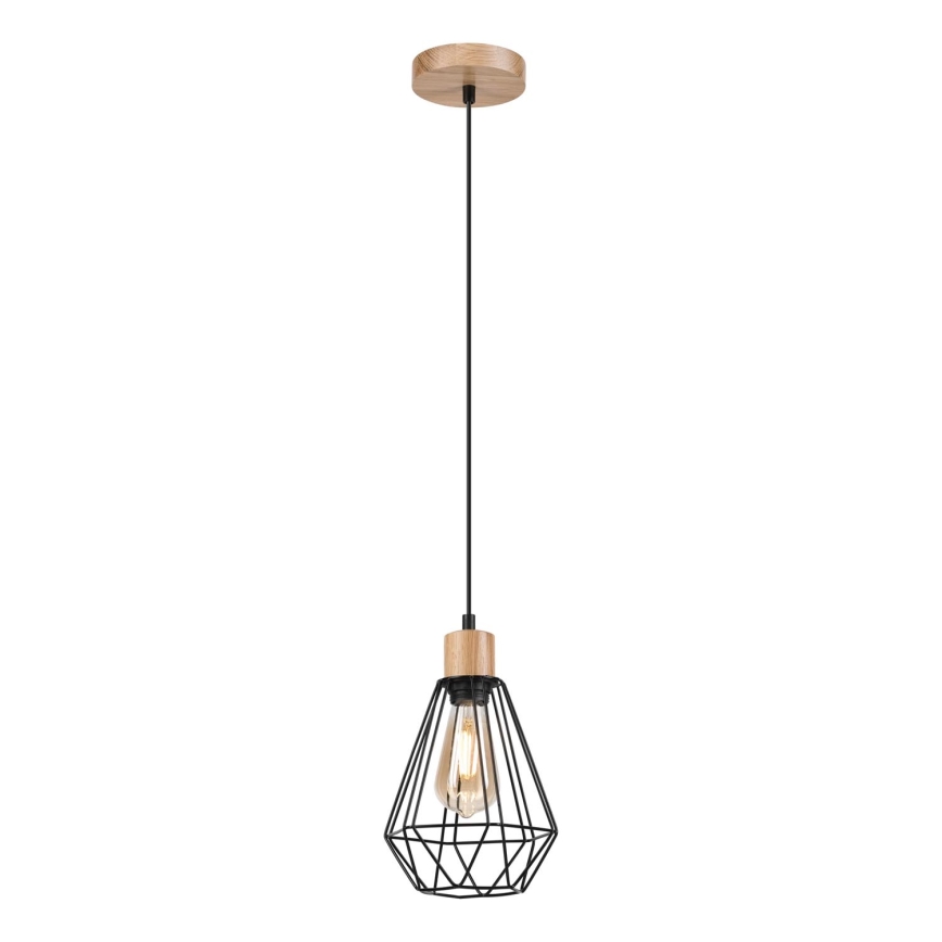 Brilagi - Kattokruunu johdossa WOODY BASKET 1xE27/60W/230V tammi