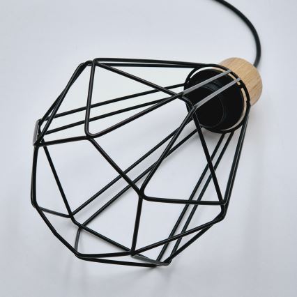 Brilagi - Kattokruunu johdossa WOODY BASKET 2xE27/60W/230V tammi