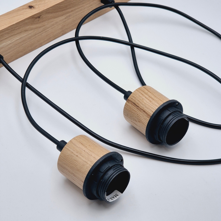 Brilagi - Kattokruunu johdossa WOODY BASKET 2xE27/60W/230V tammi