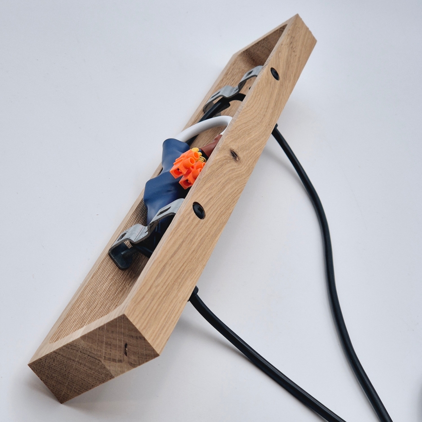 Brilagi - Kattokruunu johdossa WOODY BASKET 2xE27/60W/230V tammi