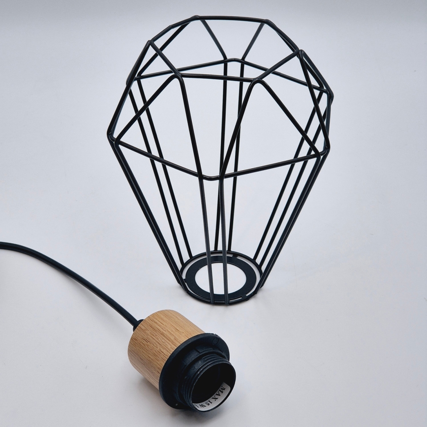Brilagi - Kattokruunu johdossa WOODY BASKET 3xE27/60W/230V tammi