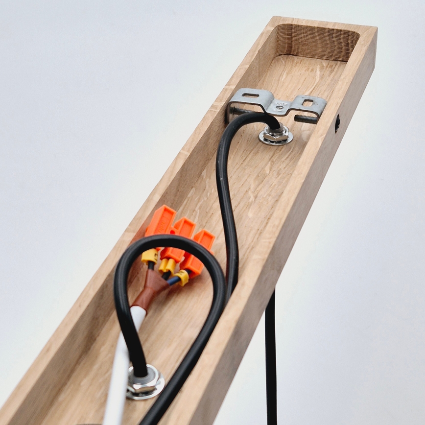 Brilagi - Kattokruunu johdossa WOODY BASKET 3xE27/60W/230V tammi