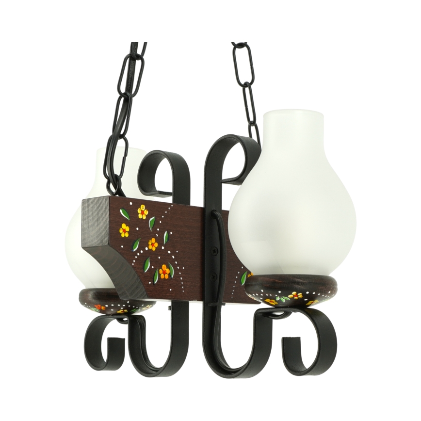 Brilagi - Kattokruunu ketjulla QUEEN 2xE14/40W/230V pyökki/wenge