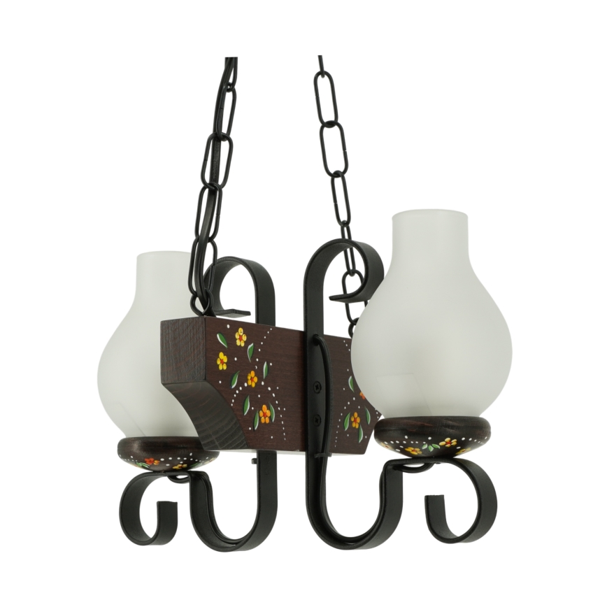 Brilagi - Kattokruunu ketjulla QUEEN 2xE14/40W/230V pyökki/wenge