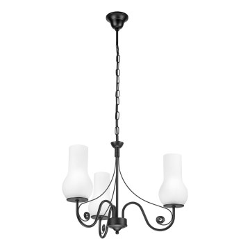 Brilagi - Kattokruunu ketjussa COTTAGE 3xE14/40W/230V musta/valkoinen