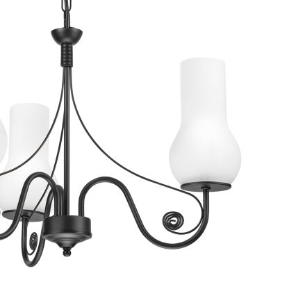 Brilagi - Kattokruunu ketjussa COTTAGE 3xE14/40W/230V musta/valkoinen