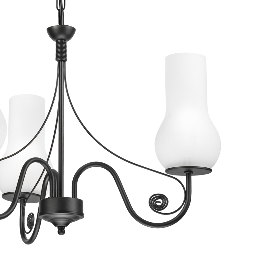 Brilagi - Kattokruunu ketjussa COTTAGE 3xE14/40W/230V musta/valkoinen