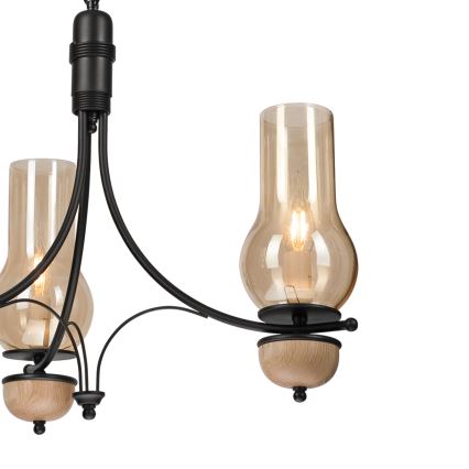 Brilagi - Kattokruunu ketjussa COTTAGE 3xE14/40W/230V pyökki/ruskea