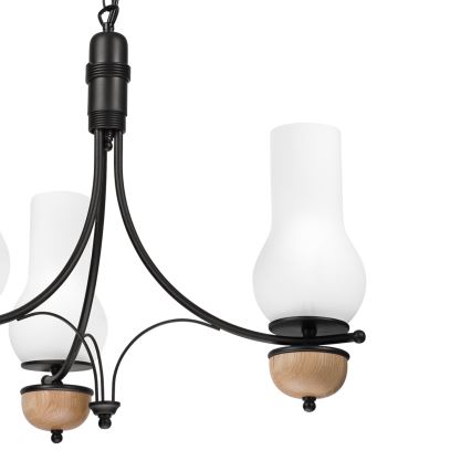 Brilagi - Kattokruunu ketjussa COTTAGE 3xE14/40W/230V pyökki/valkoinen