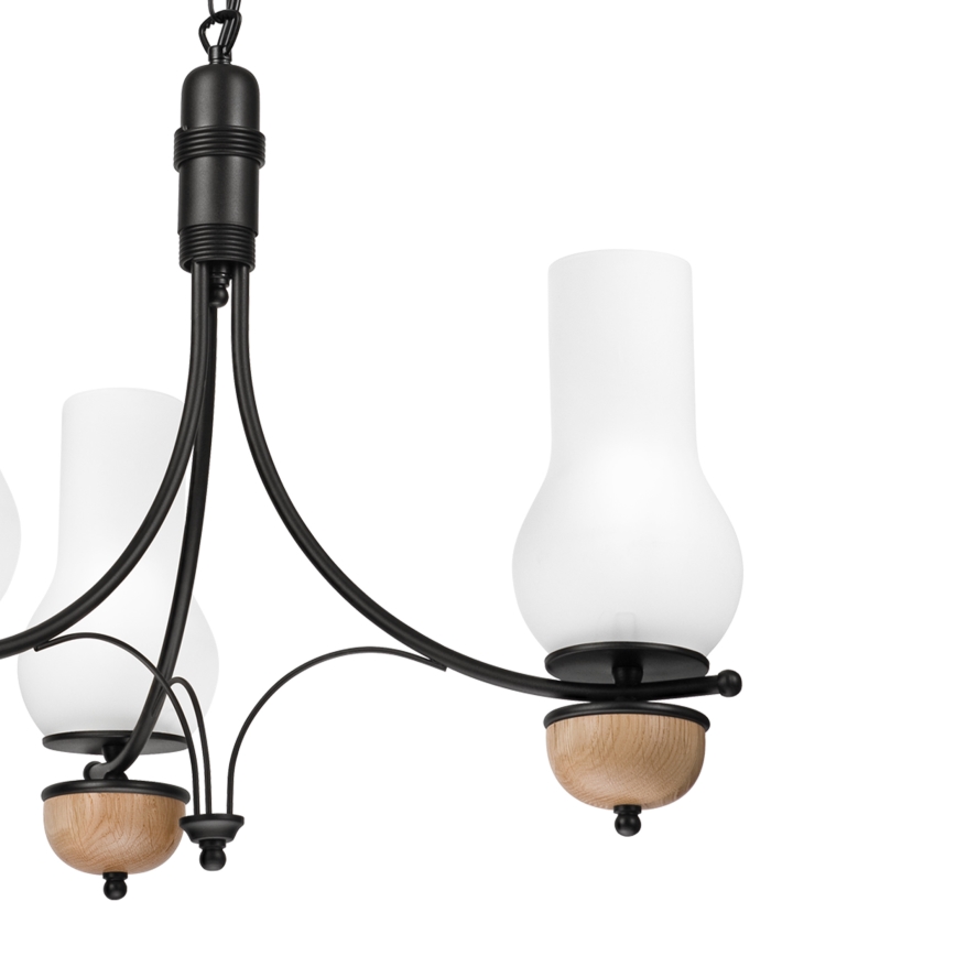 Brilagi - Kattokruunu ketjussa COTTAGE 3xE14/40W/230V pyökki/valkoinen