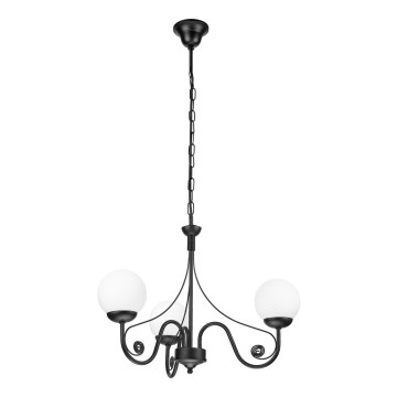 Brilagi - Kattokruunu ketjussa COTTAGE 3xG9/40W/230V musta/valkoinen