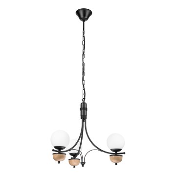 Brilagi - Kattokruunu ketjussa COTTAGE 3xG9/40W/230V pyökki/valkoinen