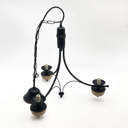 Brilagi - Kattokruunu ketjussa COTTAGE 3xG9/40W/230V pyökki/valkoinen