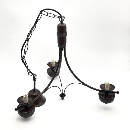 Brilagi - Kattokruunu ketjussa COTTAGE 3xG9/40W/230V tammi/valkoinen