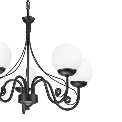 Brilagi - Kattokruunu ketjussa COTTAGE 5xG9/40W/230V musta/valkoinen