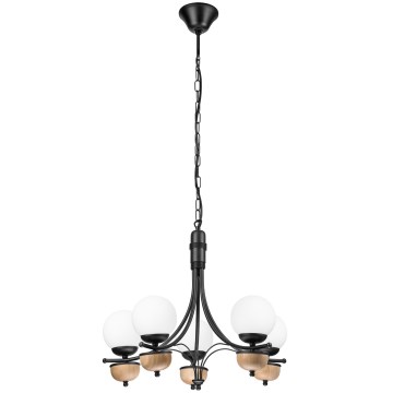 Brilagi - Kattokruunu ketjussa COTTAGE 5xG9/40W/230V pyökki/valkoinen