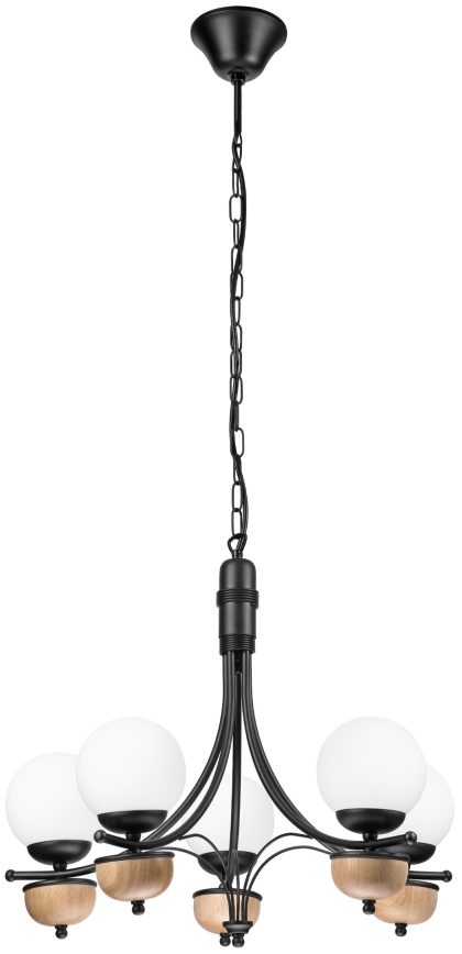 Brilagi - Kattokruunu ketjussa COTTAGE 5xG9/40W/230V pyökki/valkoinen