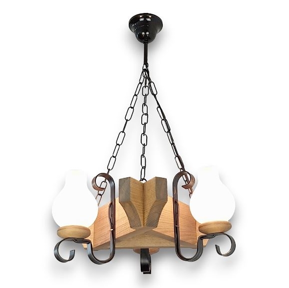 Brilagi - Kattokruunu ketjussa QUEEN 3xE14/40W/230V pyökki