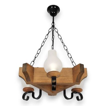 Brilagi - Kattokruunu ketjussa QUEEN 3xE14/40W/230V pyökki