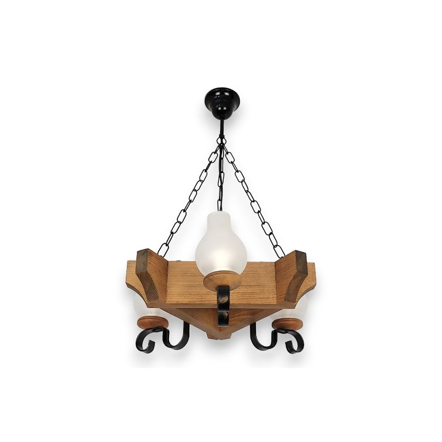 Brilagi - Kattokruunu ketjussa QUEEN 3xE14/40W/230V pyökki