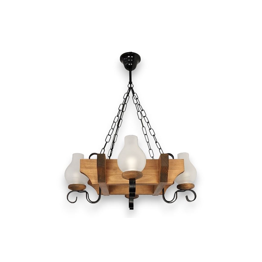 Brilagi - Kattokruunu ketjussa QUEEN 4xE14/40W/230V pyökki