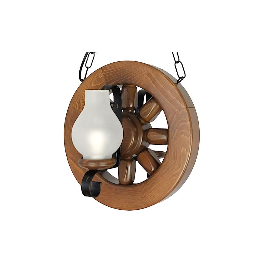 Brilagi - Kattokruunu ketjussa ROATA 2xE14/40W/230V pyökki/saksanpähkinä