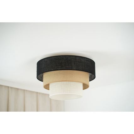 Brilagi - Kattovalaisin ASPEN LUNETA 1xE27/15W/230V halkaisija 45 cm musta/beige/kerma