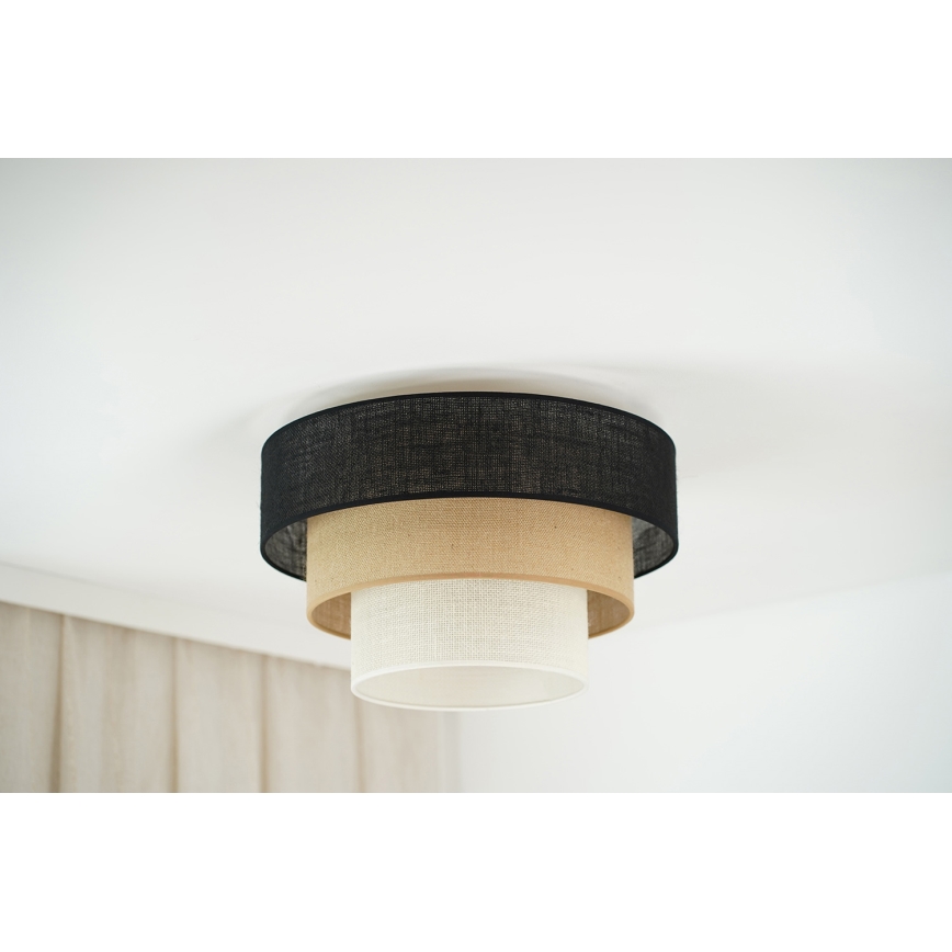 Brilagi - Kattovalaisin ASPEN LUNETA 1xE27/15W/230V halkaisija 45 cm musta/beige/kerma