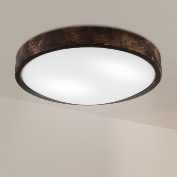 Brilagi - Kattovalaisin CARVALHO SLIM SMOKEY 2xE27/60W/230V tammi, halkaisija 37,5 cm