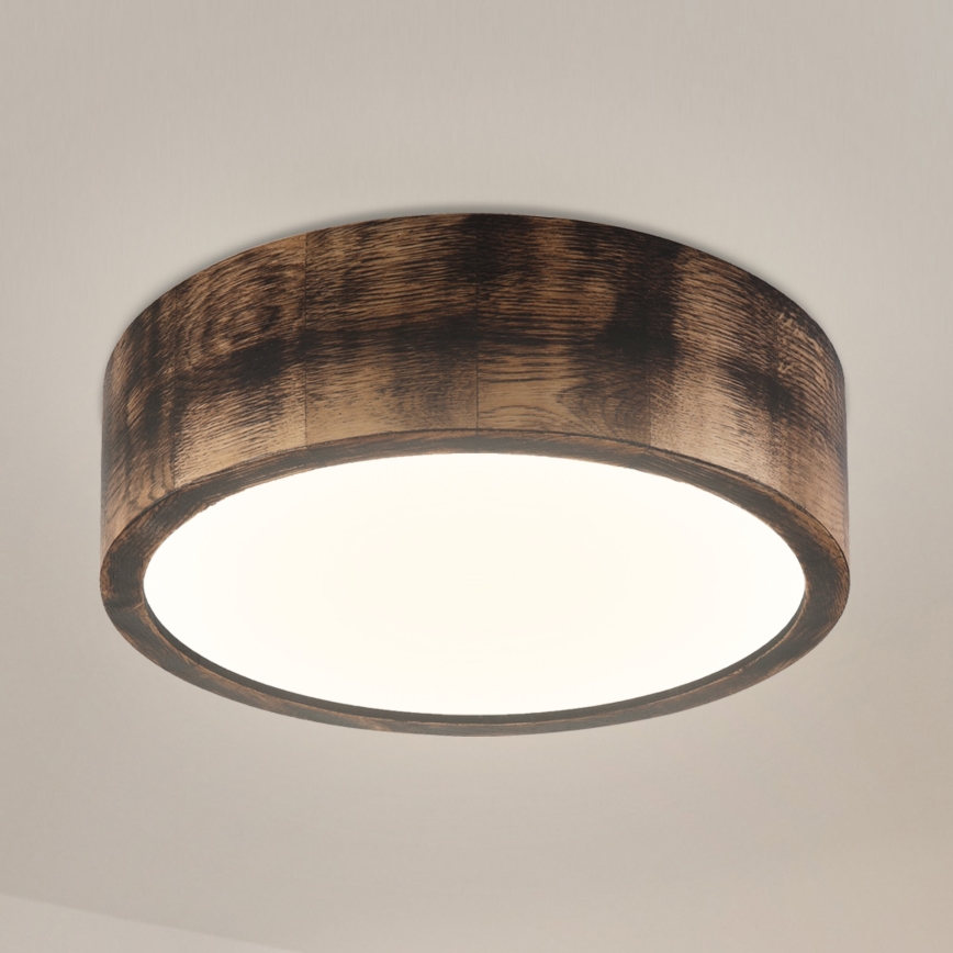 Brilagi - Kattovalaisin CARVALHO SMOKEY 1xE27/60W/230V tammi, halkaisija 27,5 cm