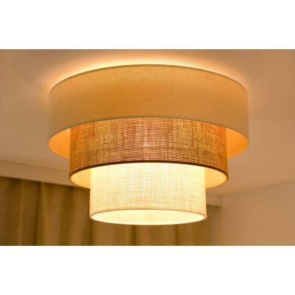 Brilagi - Kattovalaisin DENVER LUNETA 1xE27/15W/230V Ø 45 cm beige/ruskea/kerma
