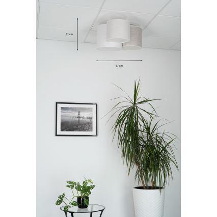 Brilagi - Kattovalaisin SNAKE 3xE27/15W/230V 50x57 cm harmaa/kerma