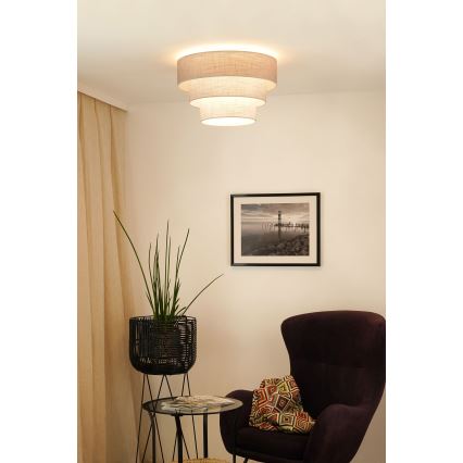 Brilagi - Kattovalo ALASKA LUNETA 1xE27/15W/230V halkaisija 45 cm harmaa/kerma