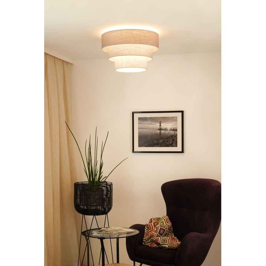 Brilagi - Kattovalo ALASKA LUNETA 1xE27/15W/230V halkaisija 45 cm harmaa/kerma