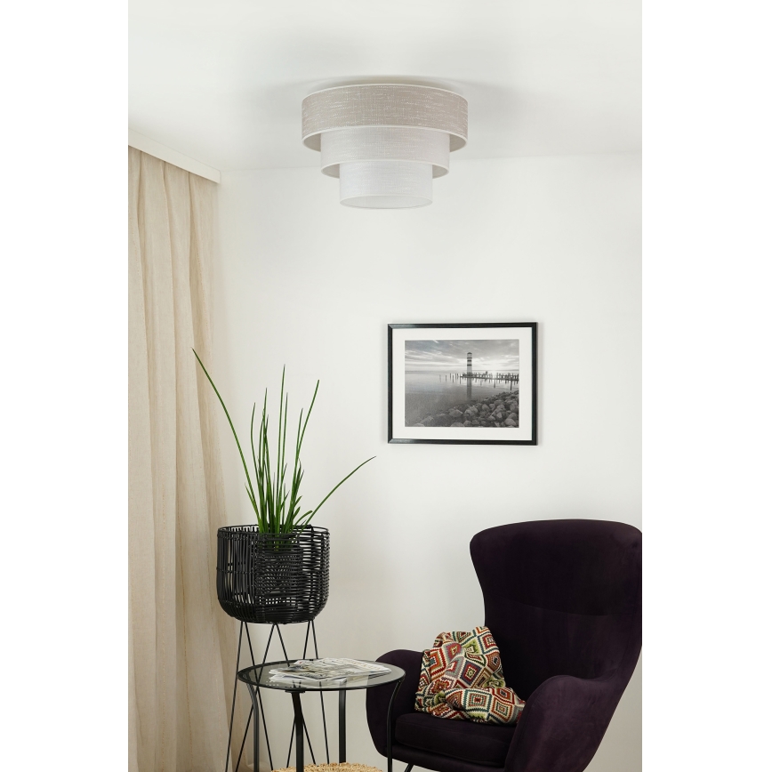 Brilagi - Kattovalo ALASKA LUNETA 1xE27/15W/230V halkaisija 45 cm harmaa/kerma
