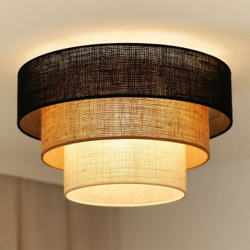 Brilagi - Kattovalo ASPEN LUNETA 1xE27/15W/230V halkaisija 45 cm musta/beige/kerma