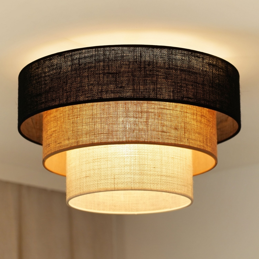 Brilagi - Kattovalo ASPEN LUNETA 1xE27/15W/230V halkaisija 45 cm musta/beige/kerma